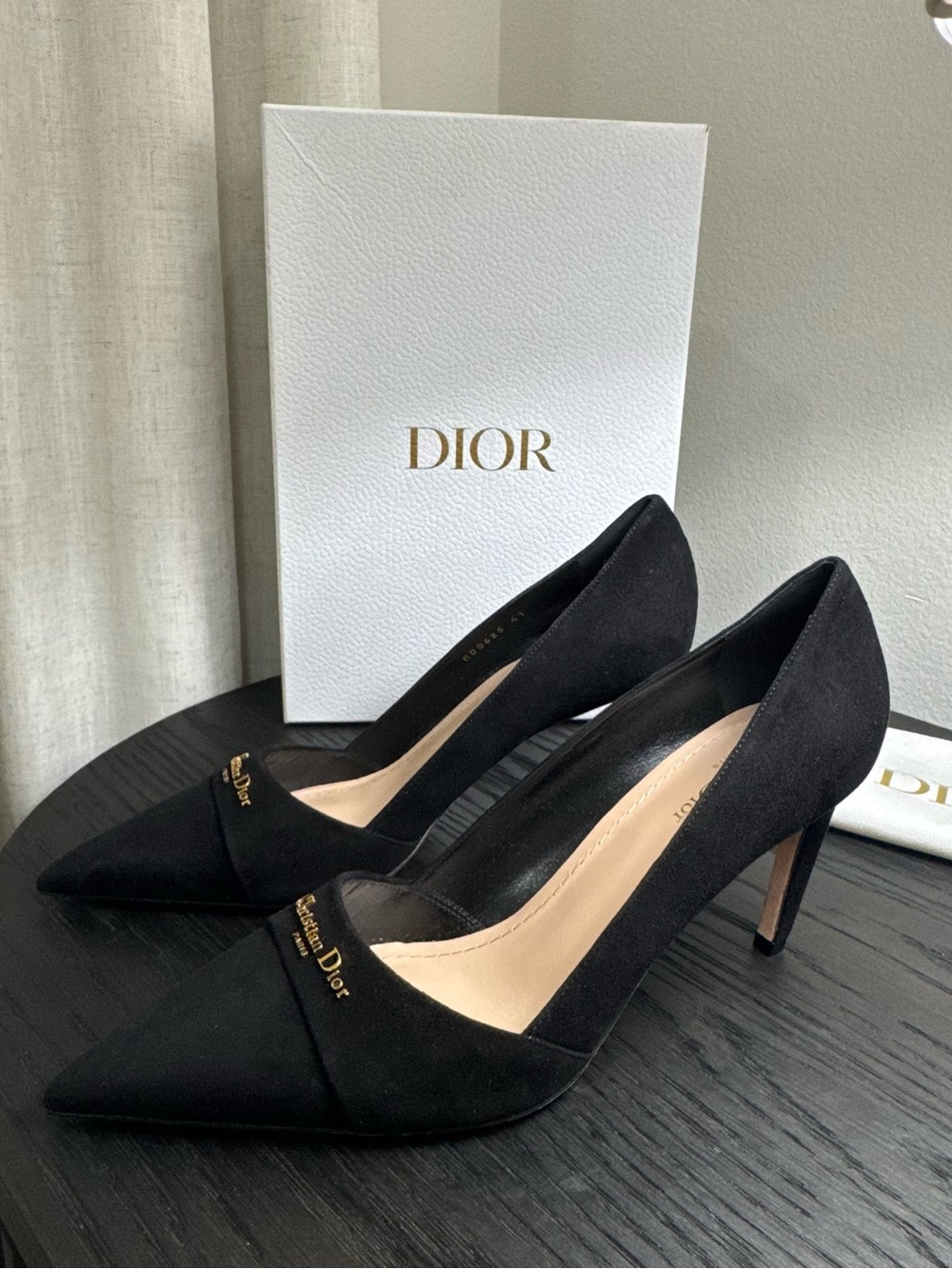 Christian Dior My Dior Pumps Logo Suede Black 41